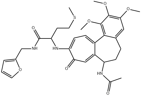 2-[(7-acetamido-1,2,3-trimethoxy-9-oxo-6,7-dihydro-5H-benzo[a]heptalen-10-yl)amino]-N-(furan-2-ylmethyl)-4-methylsulfanylbutanamide Structure