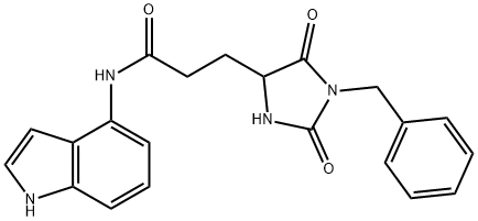 3-(1-benzyl-2,5-dioxoimidazolidin-4-yl)-N-(1H-indol-4-yl)propanamide Structure