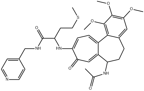 2-[(7-acetamido-1,2,3-trimethoxy-9-oxo-6,7-dihydro-5H-benzo[a]heptalen-10-yl)amino]-4-methylsulfanyl-N-(pyridin-4-ylmethyl)butanamide Structure