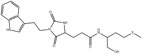 N-(1-hydroxy-4-methylsulfanylbutan-2-yl)-3-[1-[2-(1H-indol-3-yl)ethyl]-2,5-dioxoimidazolidin-4-yl]propanamide Structure
