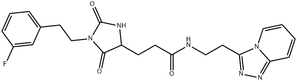 3-[1-[2-(3-fluorophenyl)ethyl]-2,5-dioxoimidazolidin-4-yl]-N-[2-([1,2,4]triazolo[4,3-a]pyridin-3-yl)ethyl]propanamide Structure