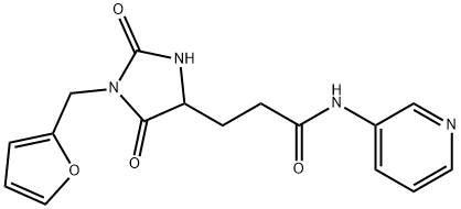 3-[1-(furan-2-ylmethyl)-2,5-dioxoimidazolidin-4-yl]-N-pyridin-3-ylpropanamide Structure