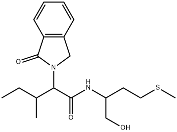 N-(1-hydroxy-4-methylsulfanylbutan-2-yl)-3-methyl-2-(3-oxo-1H-isoindol-2-yl)pentanamide 구조식 이미지