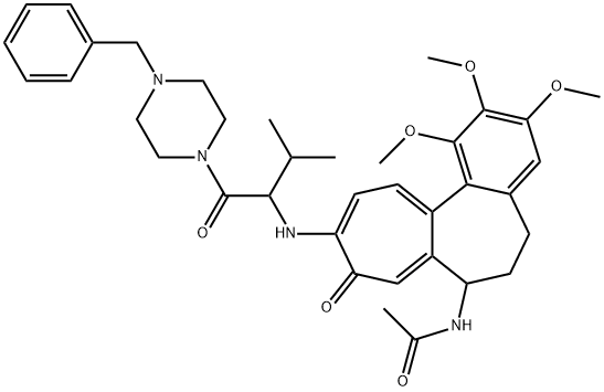 N-[10-[[1-(4-benzylpiperazin-1-yl)-3-methyl-1-oxobutan-2-yl]amino]-1,2,3-trimethoxy-9-oxo-6,7-dihydro-5H-benzo[a]heptalen-7-yl]acetamide Structure
