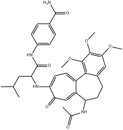 4-[[2-[(7-acetamido-1,2,3-trimethoxy-9-oxo-6,7-dihydro-5H-benzo[a]heptalen-10-yl)amino]-4-methylpentanoyl]amino]benzamide Structure