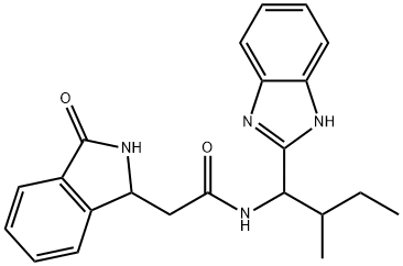 N-[1-(1H-benzimidazol-2-yl)-2-methylbutyl]-2-(3-oxo-1,2-dihydroisoindol-1-yl)acetamide Structure