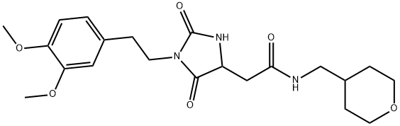 2-[1-[2-(3,4-dimethoxyphenyl)ethyl]-2,5-dioxoimidazolidin-4-yl]-N-(oxan-4-ylmethyl)acetamide Structure