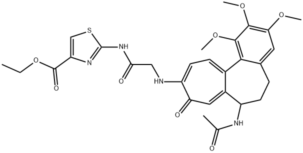 ethyl 2-[[2-[(7-acetamido-1,2,3-trimethoxy-9-oxo-6,7-dihydro-5H-benzo[a]heptalen-10-yl)amino]acetyl]amino]-1,3-thiazole-4-carboxylate Structure