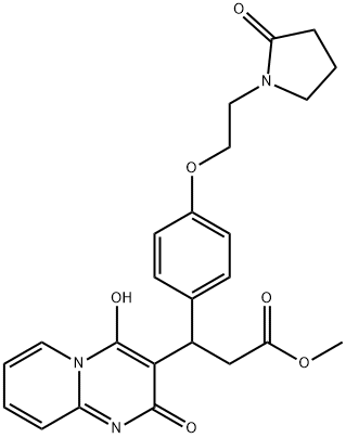 methyl 3-(4-hydroxy-2-oxopyrido[1,2-a]pyrimidin-3-yl)-3-[4-[2-(2-oxopyrrolidin-1-yl)ethoxy]phenyl]propanoate 구조식 이미지