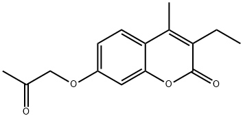 3-ethyl-4-methyl-7-(2-oxopropoxy)chromen-2-one 구조식 이미지