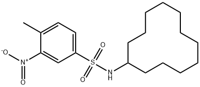 N-cyclododecyl-4-methyl-3-nitrobenzenesulfonamide Structure