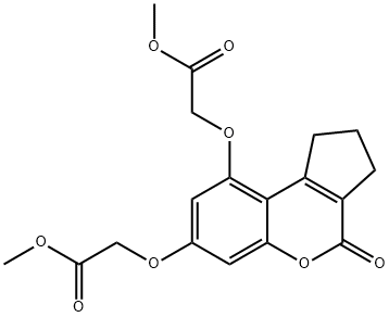 methyl 2-[[9-(2-methoxy-2-oxoethoxy)-4-oxo-2,3-dihydro-1H-cyclopenta[c]chromen-7-yl]oxy]acetate Structure