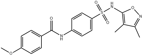 N-[4-[(3,4-dimethyl-1,2-oxazol-5-yl)sulfamoyl]phenyl]-4-methoxybenzamide 구조식 이미지