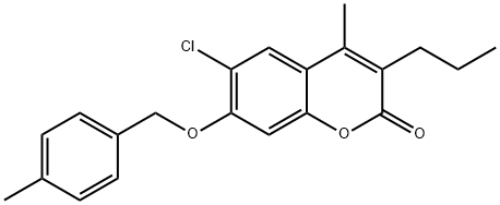 6-chloro-4-methyl-7-[(4-methylphenyl)methoxy]-3-propylchromen-2-one Structure