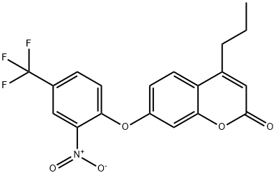 7-[2-nitro-4-(trifluoromethyl)phenoxy]-4-propylchromen-2-one 구조식 이미지