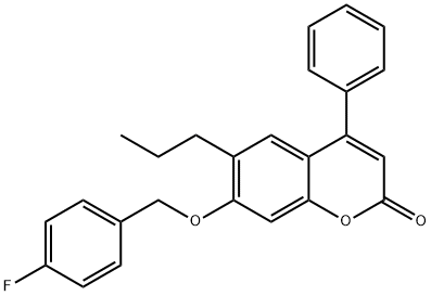 7-[(4-fluorophenyl)methoxy]-4-phenyl-6-propylchromen-2-one 구조식 이미지