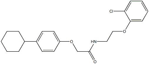 N-[2-(2-chlorophenoxy)ethyl]-2-(4-cyclohexylphenoxy)acetamide 구조식 이미지