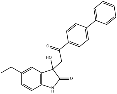 5-ethyl-3-hydroxy-3-[2-oxo-2-(4-phenylphenyl)ethyl]-1H-indol-2-one 구조식 이미지