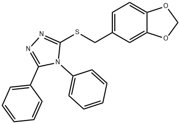 3-(1,3-benzodioxol-5-ylmethylsulfanyl)-4,5-diphenyl-1,2,4-triazole 구조식 이미지