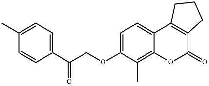 6-methyl-7-[2-(4-methylphenyl)-2-oxoethoxy]-2,3-dihydro-1H-cyclopenta[c]chromen-4-one 구조식 이미지