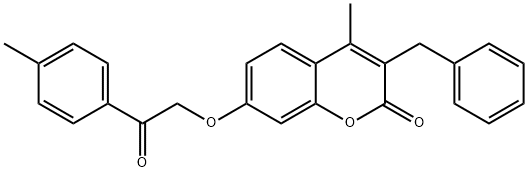 3-benzyl-4-methyl-7-[2-(4-methylphenyl)-2-oxoethoxy]chromen-2-one 구조식 이미지