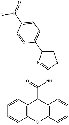 N-[4-(4-nitrophenyl)-1,3-thiazol-2-yl]-9H-xanthene-9-carboxamide 구조식 이미지