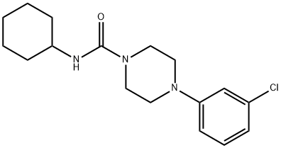 4-(3-chlorophenyl)-N-cyclohexylpiperazine-1-carboxamide 구조식 이미지