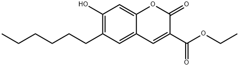 ethyl 6-hexyl-7-hydroxy-2-oxochromene-3-carboxylate Structure