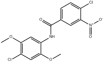 4-chloro-N-(4-chloro-2,5-dimethoxyphenyl)-3-nitrobenzamide 구조식 이미지