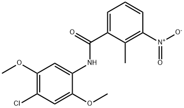 N-(4-chloro-2,5-dimethoxyphenyl)-2-methyl-3-nitrobenzamide 구조식 이미지