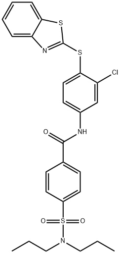 N-[4-(1,3-benzothiazol-2-ylsulfanyl)-3-chlorophenyl]-4-(dipropylsulfamoyl)benzamide Structure