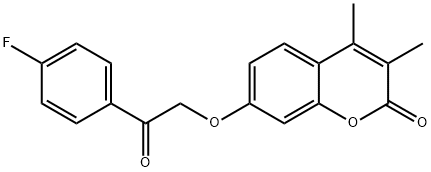 7-[2-(4-fluorophenyl)-2-oxoethoxy]-3,4-dimethylchromen-2-one Structure