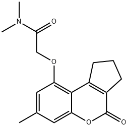 N,N-dimethyl-2-[(7-methyl-4-oxo-2,3-dihydro-1H-cyclopenta[c]chromen-9-yl)oxy]acetamide Structure