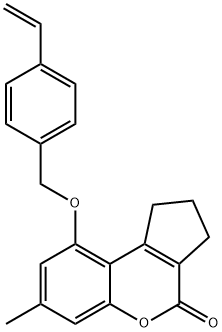 9-[(4-ethenylphenyl)methoxy]-7-methyl-2,3-dihydro-1H-cyclopenta[c]chromen-4-one 구조식 이미지