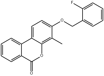 3-[(2-fluorophenyl)methoxy]-4-methylbenzo[c]chromen-6-one 구조식 이미지