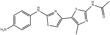 N-[5-[2-(4-aminoanilino)-1,3-thiazol-4-yl]-4-methyl-1,3-thiazol-2-yl]acetamide 구조식 이미지