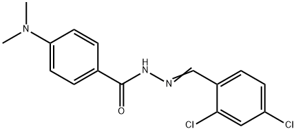N-[(E)-(2,4-dichlorophenyl)methylideneamino]-4-(dimethylamino)benzamide Structure