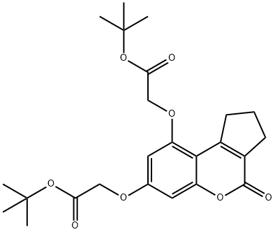 tert-butyl 2-[[9-[2-[(2-methylpropan-2-yl)oxy]-2-oxoethoxy]-4-oxo-2,3-dihydro-1H-cyclopenta[c]chromen-7-yl]oxy]acetate Structure