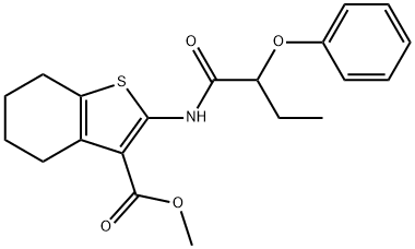 methyl 2-(2-phenoxybutanoylamino)-4,5,6,7-tetrahydro-1-benzothiophene-3-carboxylate 구조식 이미지