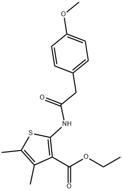 ethyl 2-[[2-(4-methoxyphenyl)acetyl]amino]-4,5-dimethylthiophene-3-carboxylate Structure