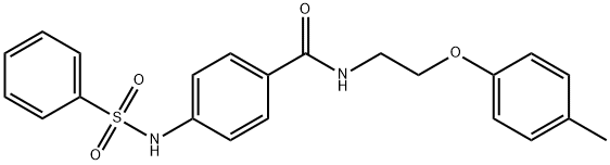 4-(benzenesulfonamido)-N-[2-(4-methylphenoxy)ethyl]benzamide 구조식 이미지