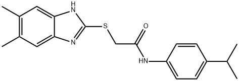 2-[(5,6-dimethyl-1H-benzimidazol-2-yl)sulfanyl]-N-(4-propan-2-ylphenyl)acetamide Structure