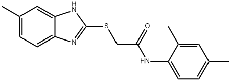 N-(2,4-dimethylphenyl)-2-[(6-methyl-1H-benzimidazol-2-yl)sulfanyl]acetamide 구조식 이미지