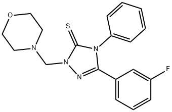 5-(3-fluorophenyl)-2-(morpholin-4-ylmethyl)-4-phenyl-1,2,4-triazole-3-thione 구조식 이미지