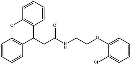 N-[2-(2-chlorophenoxy)ethyl]-2-(9H-xanthen-9-yl)acetamide 구조식 이미지