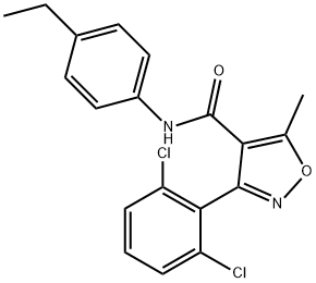 3-(2,6-dichlorophenyl)-N-(4-ethylphenyl)-5-methyl-1,2-oxazole-4-carboxamide 구조식 이미지