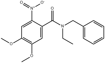 N-benzyl-N-ethyl-4,5-dimethoxy-2-nitrobenzamide 구조식 이미지