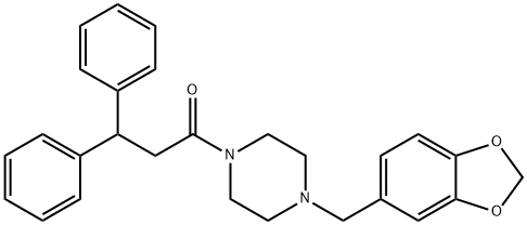1-[4-(1,3-benzodioxol-5-ylmethyl)piperazin-1-yl]-3,3-diphenylpropan-1-one Structure