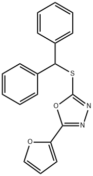 2-benzhydrylsulfanyl-5-(furan-2-yl)-1,3,4-oxadiazole Structure