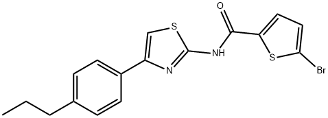 5-bromo-N-[4-(4-propylphenyl)-1,3-thiazol-2-yl]thiophene-2-carboxamide Structure